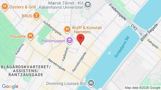 Andelsboliger til salg i Nørrebro - kort over placeringen