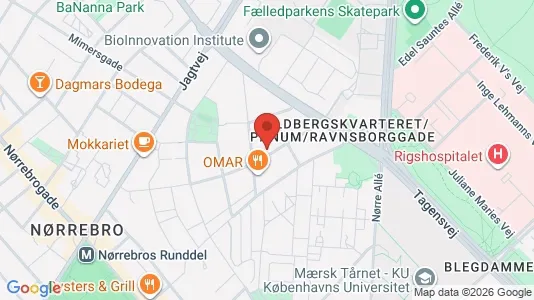 Andelsboliger til salg i Nørrebro - kort over placeringen