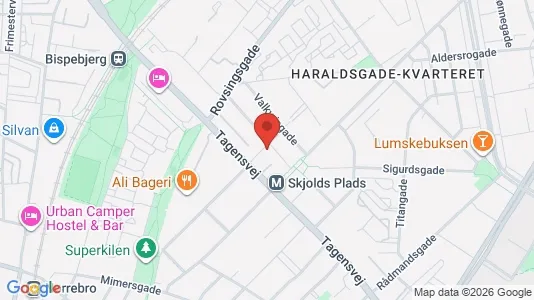 Andelsboliger til salg i Nørrebro - kort over placeringen