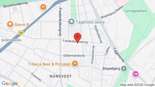 Andelsboliger til salg i København NV - kort over placeringen