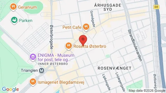 Andelsboliger til salg i Østerbro - kort over placeringen