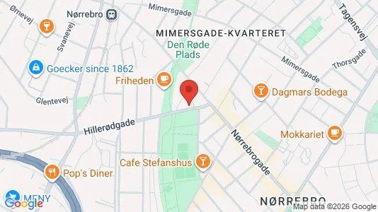 Andelsboliger til salg i Nørrebro - kort over placeringen
