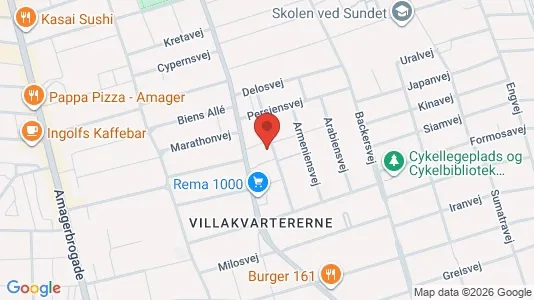 Andelsboliger til salg i København S - kort over placeringen