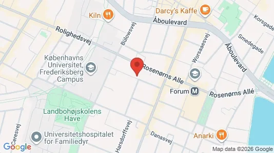 Andelsboliger til salg i Frederiksberg C - kort over placeringen