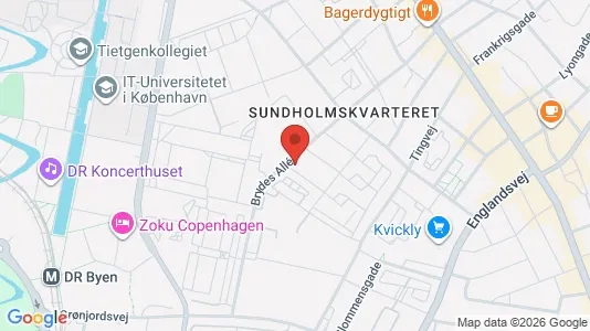 Andelsboliger til salg i København S - kort over placeringen