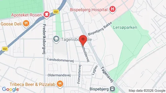 Andelsboliger til salg i København NV - kort over placeringen
