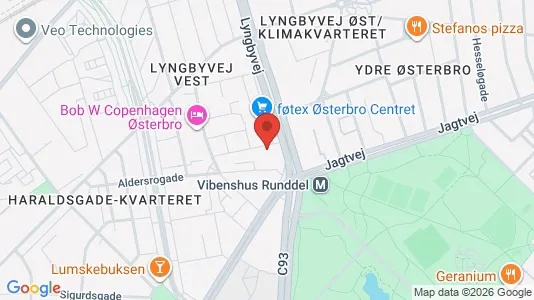 Andelsboliger til salg i Østerbro - kort over placeringen
