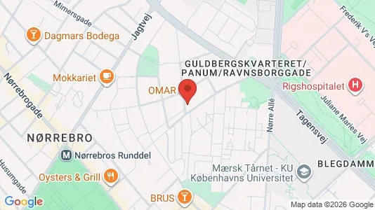 Andelsboliger til salg i Nørrebro - kort over placeringen