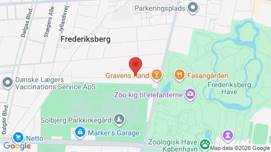 Andelsboliger til salg i Frederiksberg - kort over placeringen