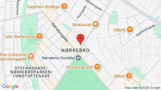 Andelsboliger til salg i Nørrebro - kort over placeringen