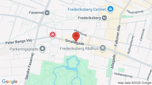 Andelsboliger til salg i Frederiksberg - kort over placeringen