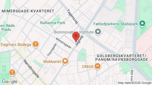 Andelsboliger til salg i Nørrebro - kort over placeringen