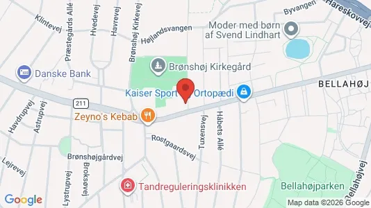 Andelsboliger til salg i Brønshøj - kort over placeringen