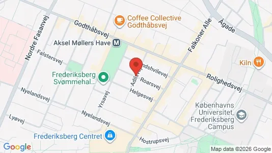 Andelsboliger til salg i Frederiksberg - kort over placeringen