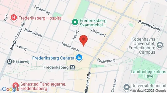 Andelsboliger til salg i Frederiksberg - kort over placeringen