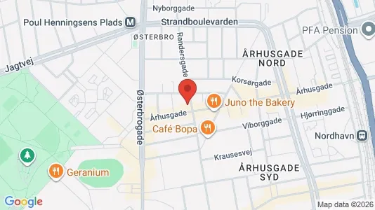 Andelsboliger til salg i Østerbro - kort over placeringen