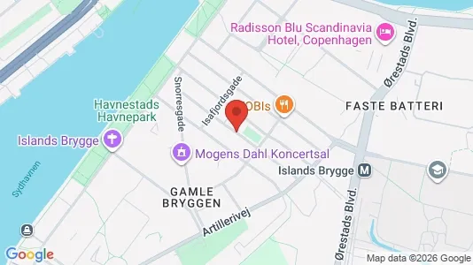 Andelsboliger til salg i København S - kort over placeringen