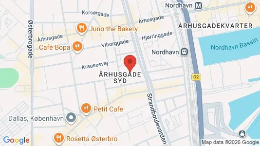 Andelsboliger til salg i Østerbro - kort over placeringen