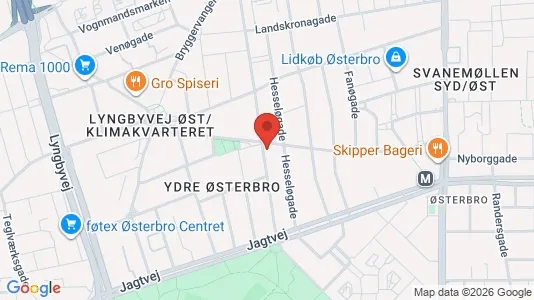 Andelsboliger til salg i Østerbro - kort over placeringen