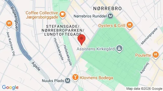 Andelsboliger til salg i Nørrebro - kort over placeringen