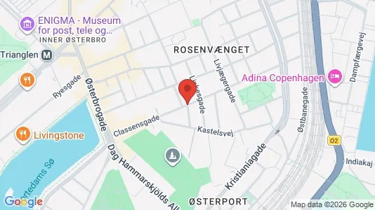 Andelsboliger til salg i Østerbro - kort over placeringen