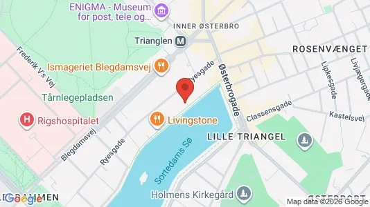 Andelsboliger til salg i Østerbro - kort over placeringen