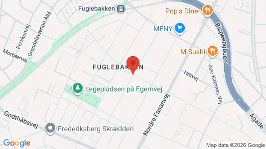 Andelsboliger til salg i Frederiksberg - kort over placeringen