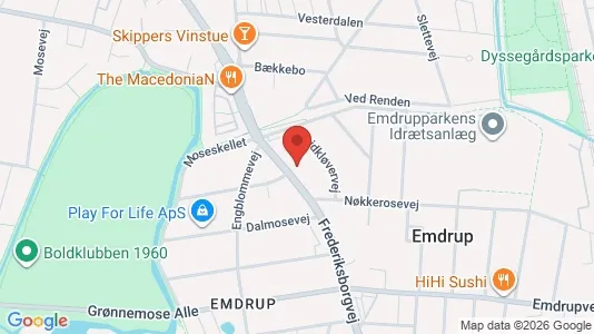 Andelsboliger til salg i København NV - kort over placeringen