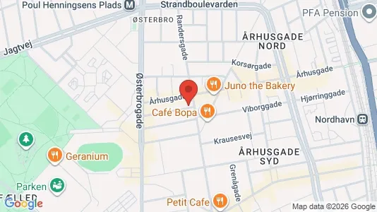 Andelsboliger til salg i Østerbro - kort over placeringen