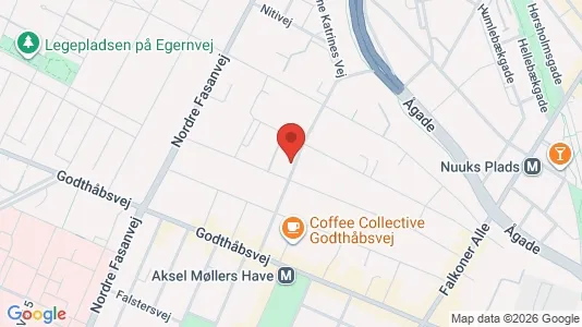 Andelsboliger til salg i Frederiksberg - kort over placeringen