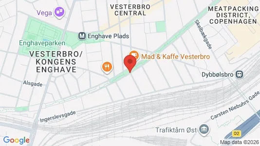 Andelsboliger til salg i Vesterbro - kort over placeringen