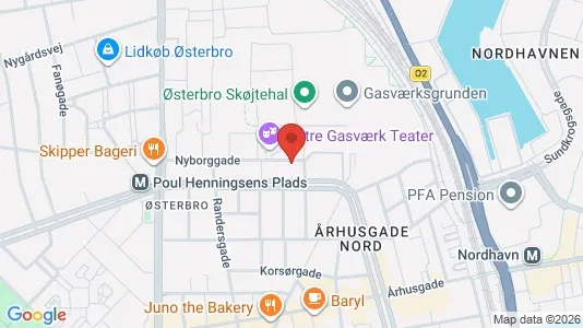 Andelsboliger til salg i Østerbro - kort over placeringen