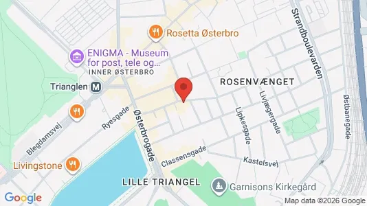 Andelsboliger til salg i Østerbro - kort over placeringen