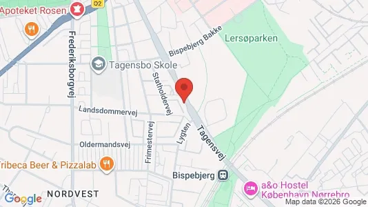 Andelsboliger til salg i København NV - kort over placeringen