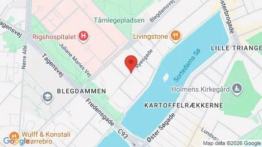 Andelsboliger til salg i Østerbro - kort over placeringen