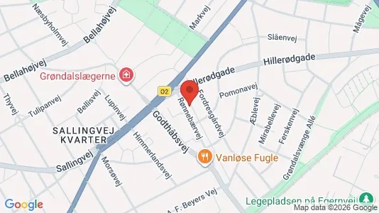 Andelsboliger til salg i København NV - kort over placeringen