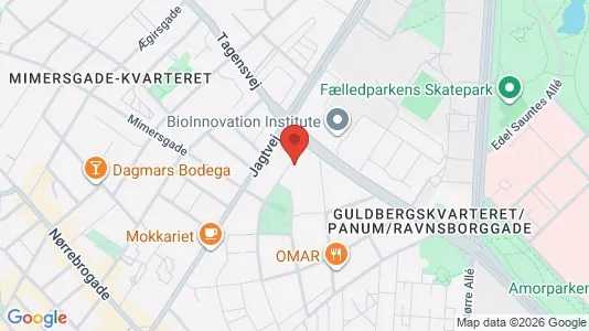 Andelsboliger til salg i Nørrebro - kort over placeringen