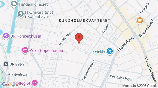 Andelsboliger til salg i København S - kort over placeringen