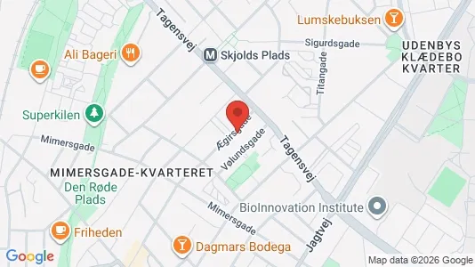 Andelsboliger til salg i Nørrebro - kort over placeringen