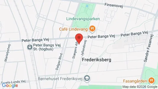 Andelsboliger til salg i Frederiksberg - kort over placeringen