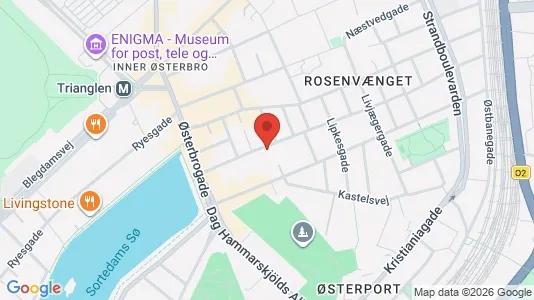 Andelsboliger til salg i Østerbro - kort over placeringen