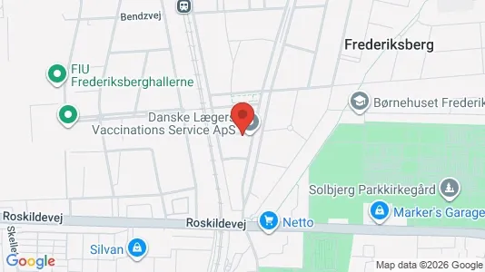 Andelsboliger til salg i Frederiksberg - kort over placeringen