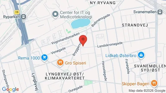 Andelsboliger til salg i Østerbro - kort over placeringen