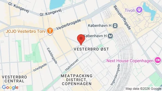 Andelsboliger til salg i Vesterbro - kort over placeringen