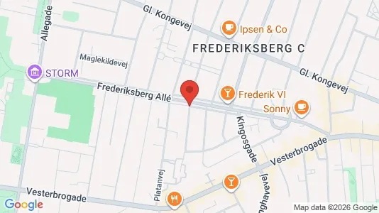 Andelsboliger til salg i Frederiksberg C - kort over placeringen