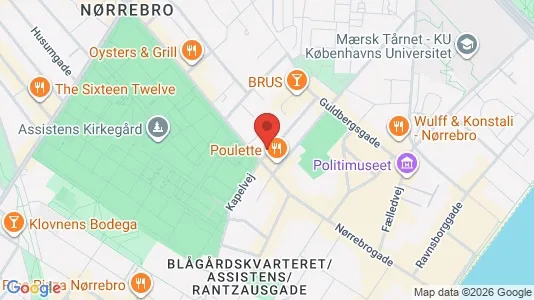 Andelsboliger til salg i Nørrebro - kort over placeringen