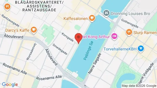 Andelsboliger til salg i Nørrebro - kort over placeringen