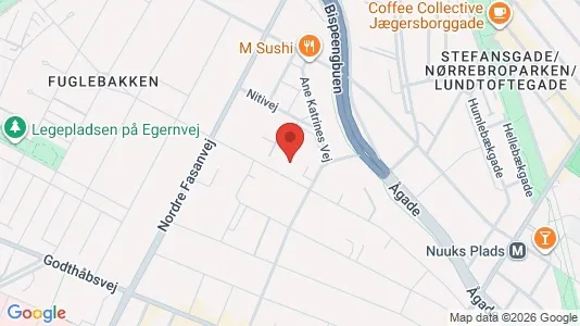 Andelsboliger til salg i Frederiksberg - kort over placeringen