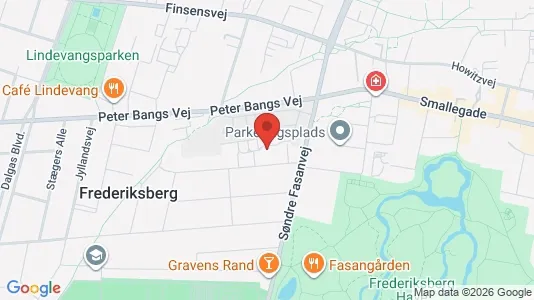 Andelsboliger til salg i Frederiksberg - kort over placeringen