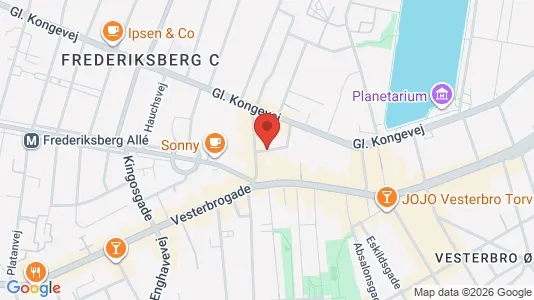 Andelsboliger til salg i Vesterbro - kort over placeringen